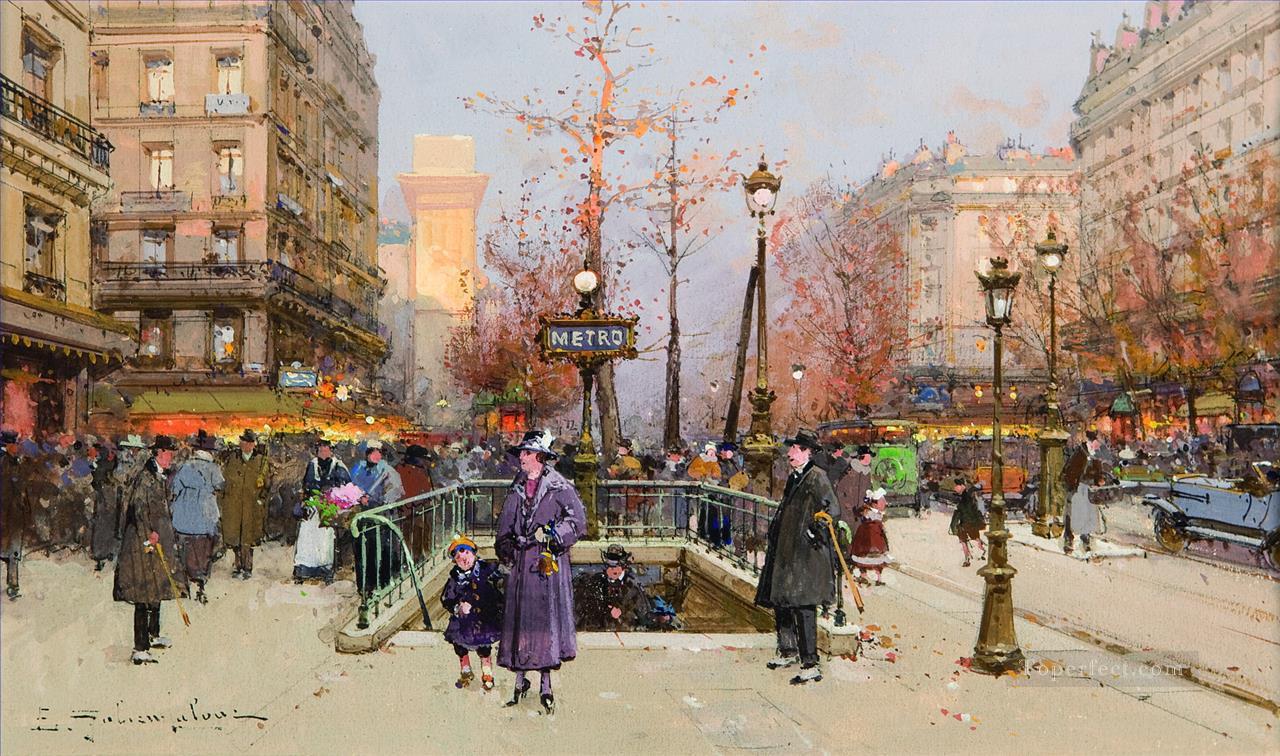 Porte Saint Martin Eugene Galien Parisian Oil Paintings